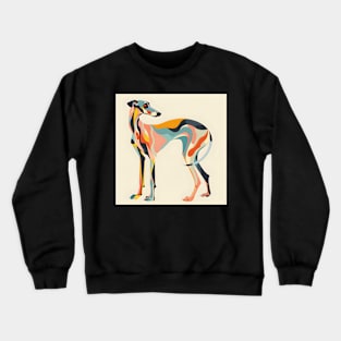 70s Greyhound Vibes: Pastel Pup Parade Crewneck Sweatshirt